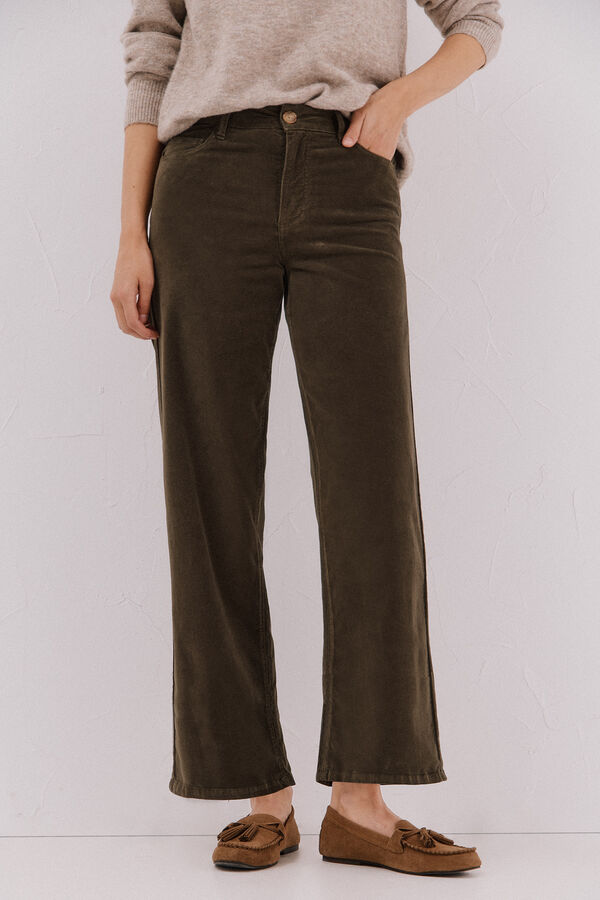 Cortefiel Pantalones Marine Velvet Verde
