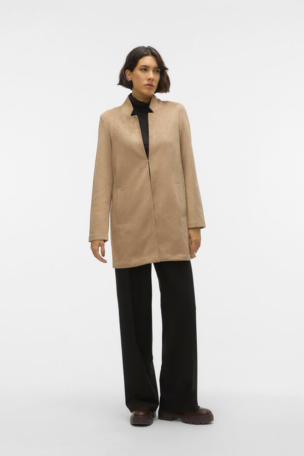 Vero Moda Casaco comprido efeito camurça Verde