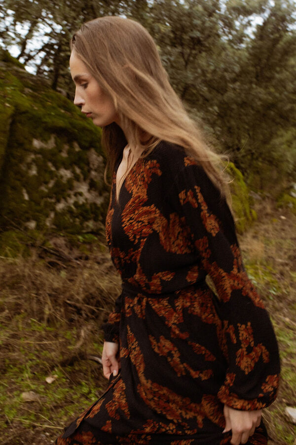Vila Vestido largo estampado Negro
