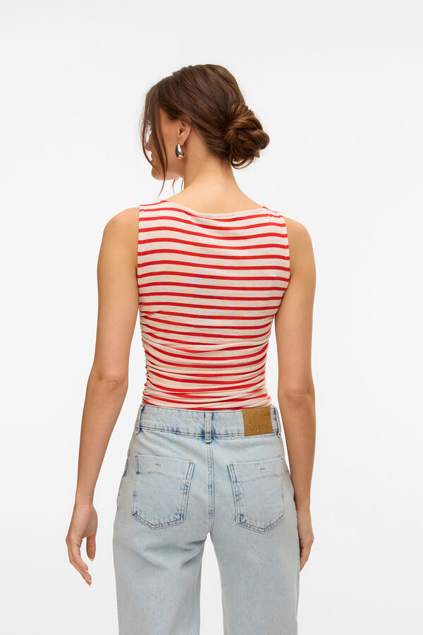 Vero Moda Top ajustado con fruncidos Gris