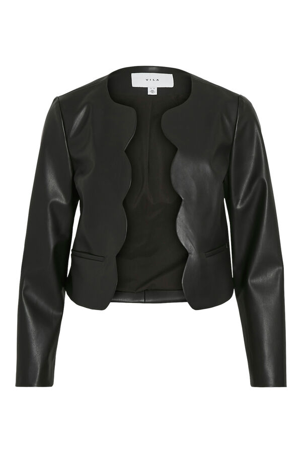 Vila Jaqueta de polipele com ondas Preto