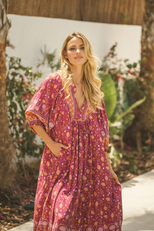 Jaase Vestido amplo, decote em V Granada
