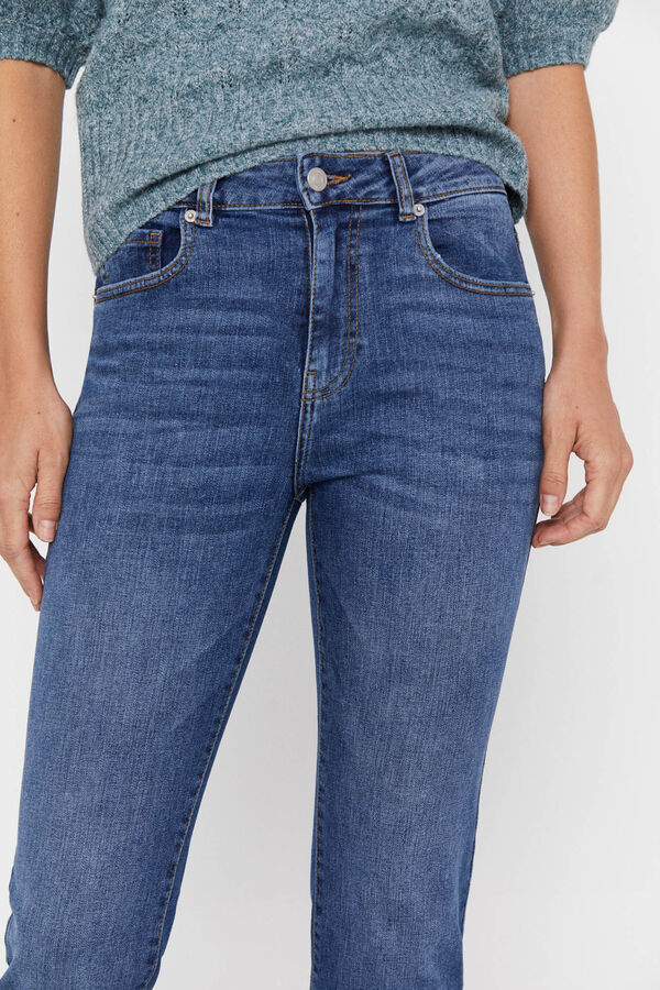 Cortefiel Pantal&oacute;n crop recto Azul