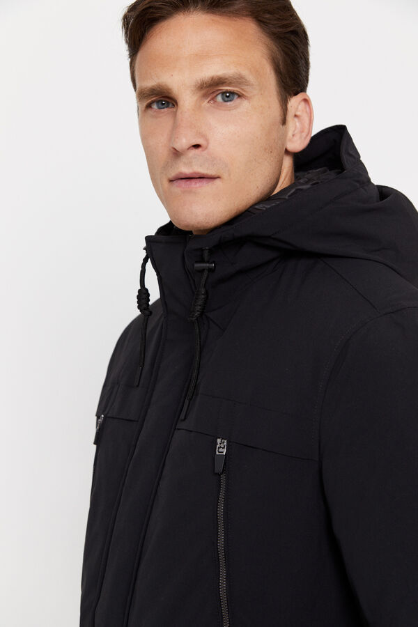 Cortefiel Parka larga Negro