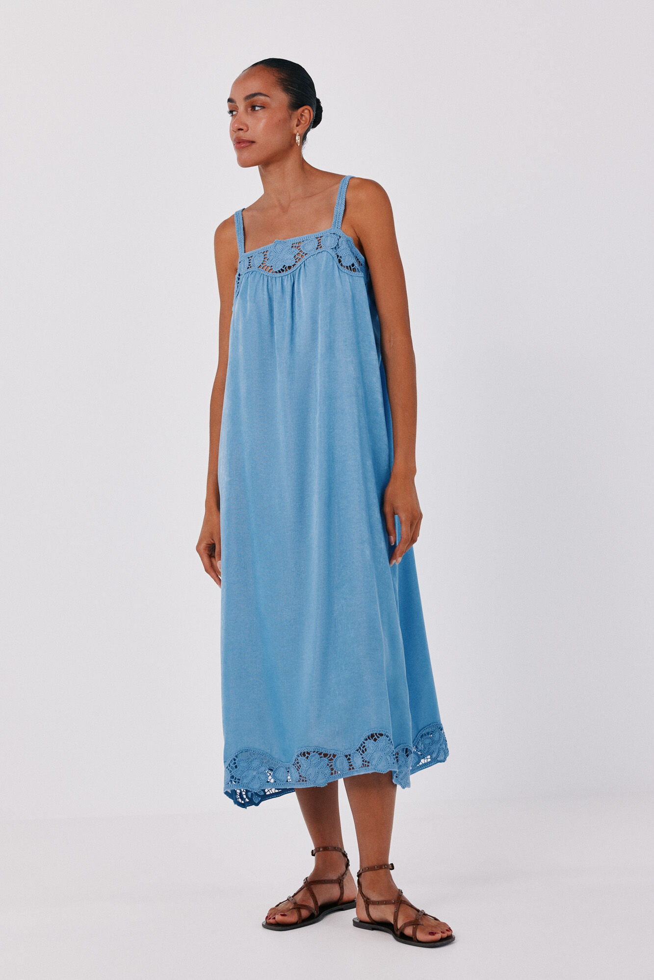 Cortefiel Vestido acetinado de lingerie