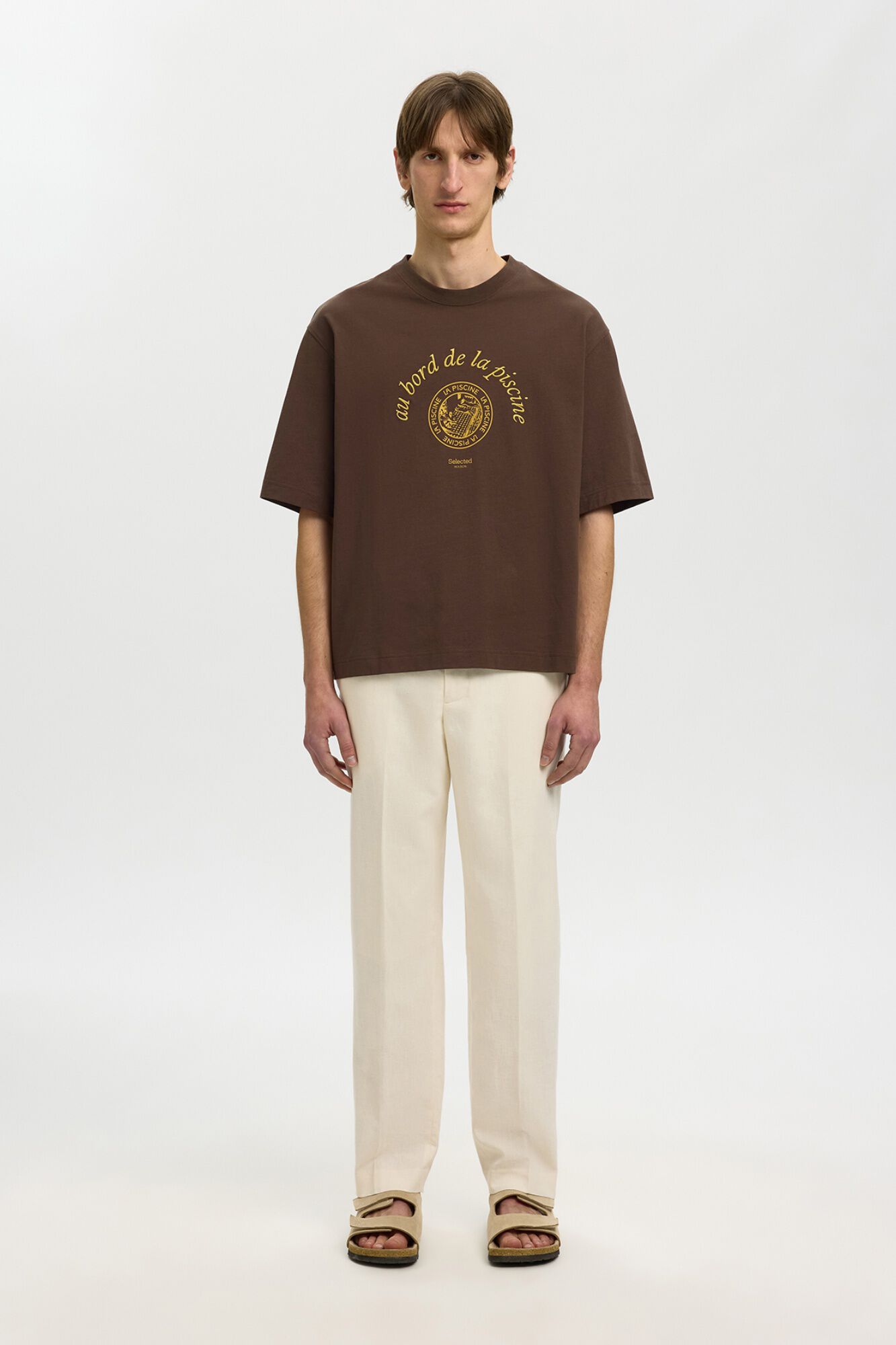 Selected T-shirt de manga curta estampada