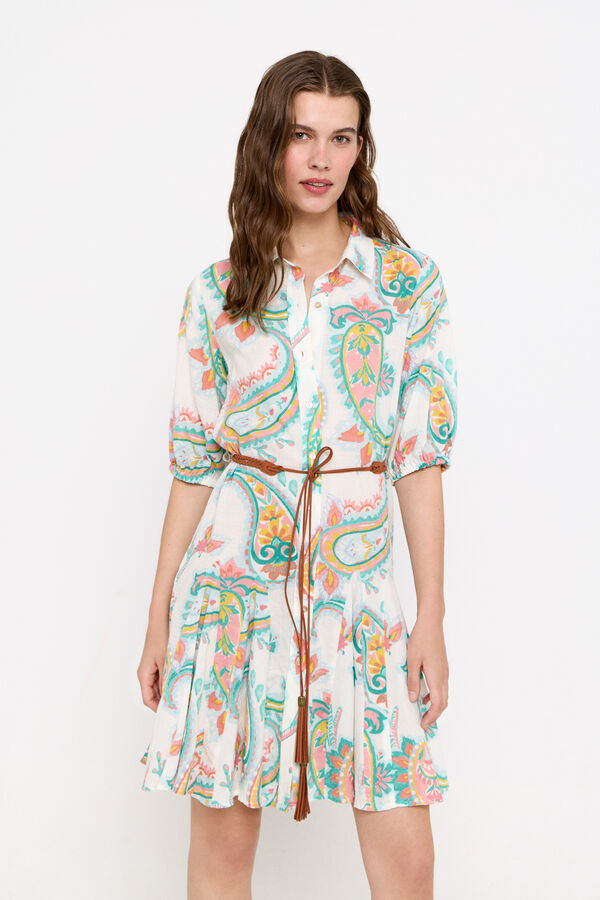 Cortefiel Vestido curto estampado Impress&atilde;o