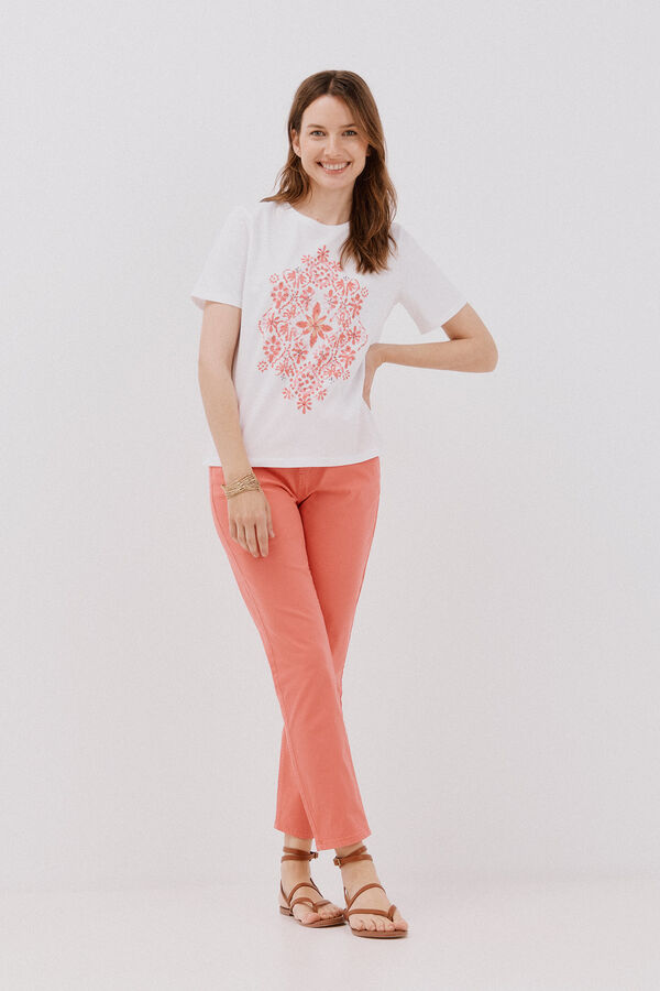Cortefiel Camiseta com estampado posicional Branco