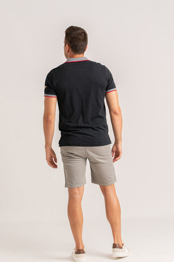 Privata Manga curta 100% algod&atilde;o Preto