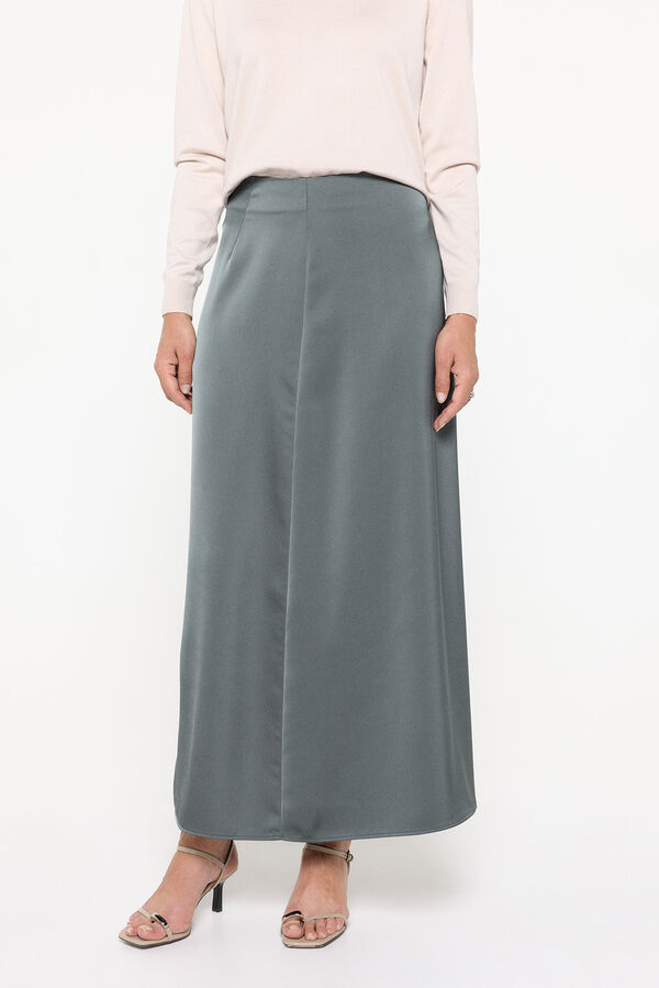 Vero Moda Saia midi em tecido cetim Verde