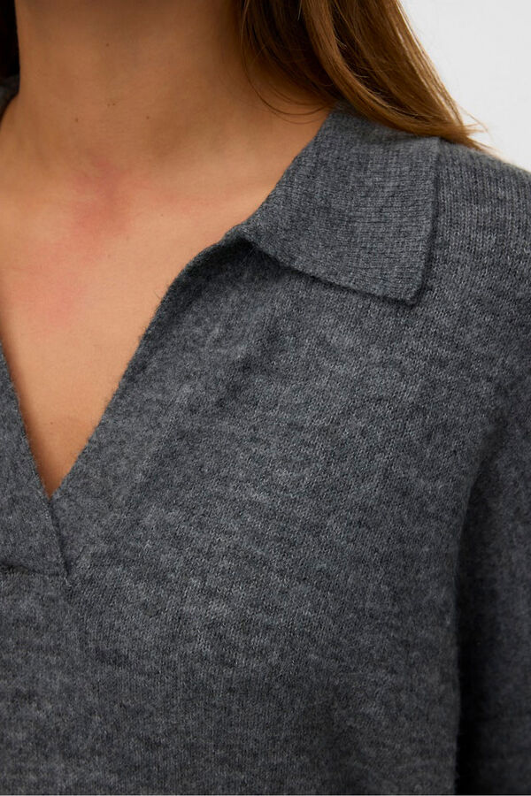 Vero Moda Polo de punto manga larga Gris