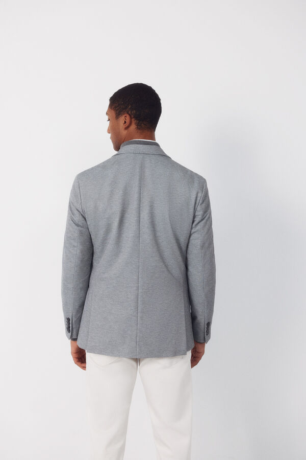 Cortefiel Blazer de malha Cinzento