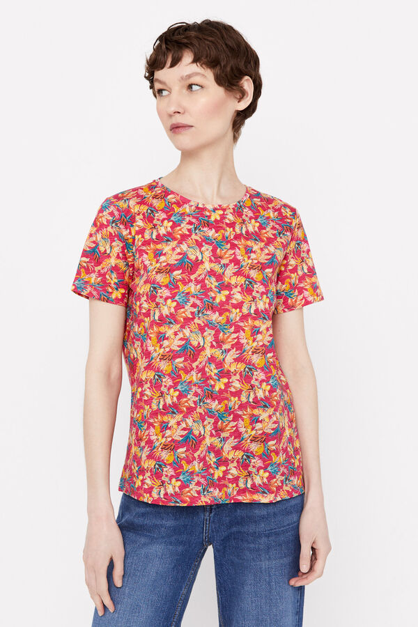 Cortefiel Camiseta estampado selvático Multicolor