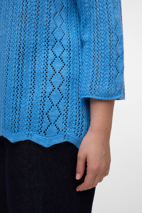 Vero Moda Curve Jersey detalles calados talla grande Azul