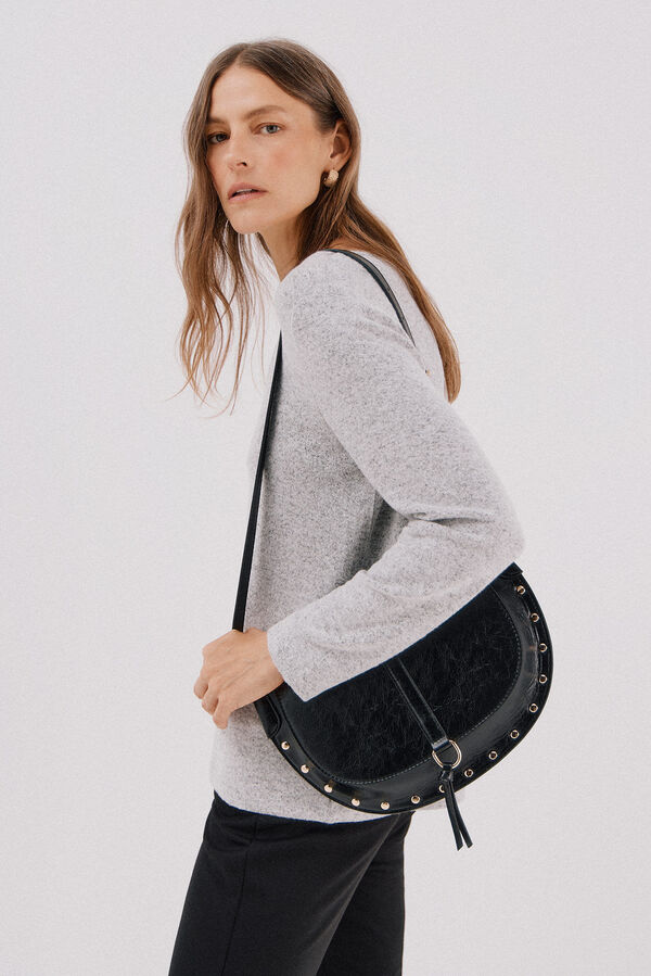 Cortefiel Camiseta b&aacute;sica cuello pico Gris