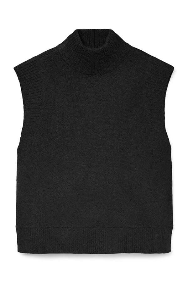 Vero Moda Chaleco de punto cuello alto Negro