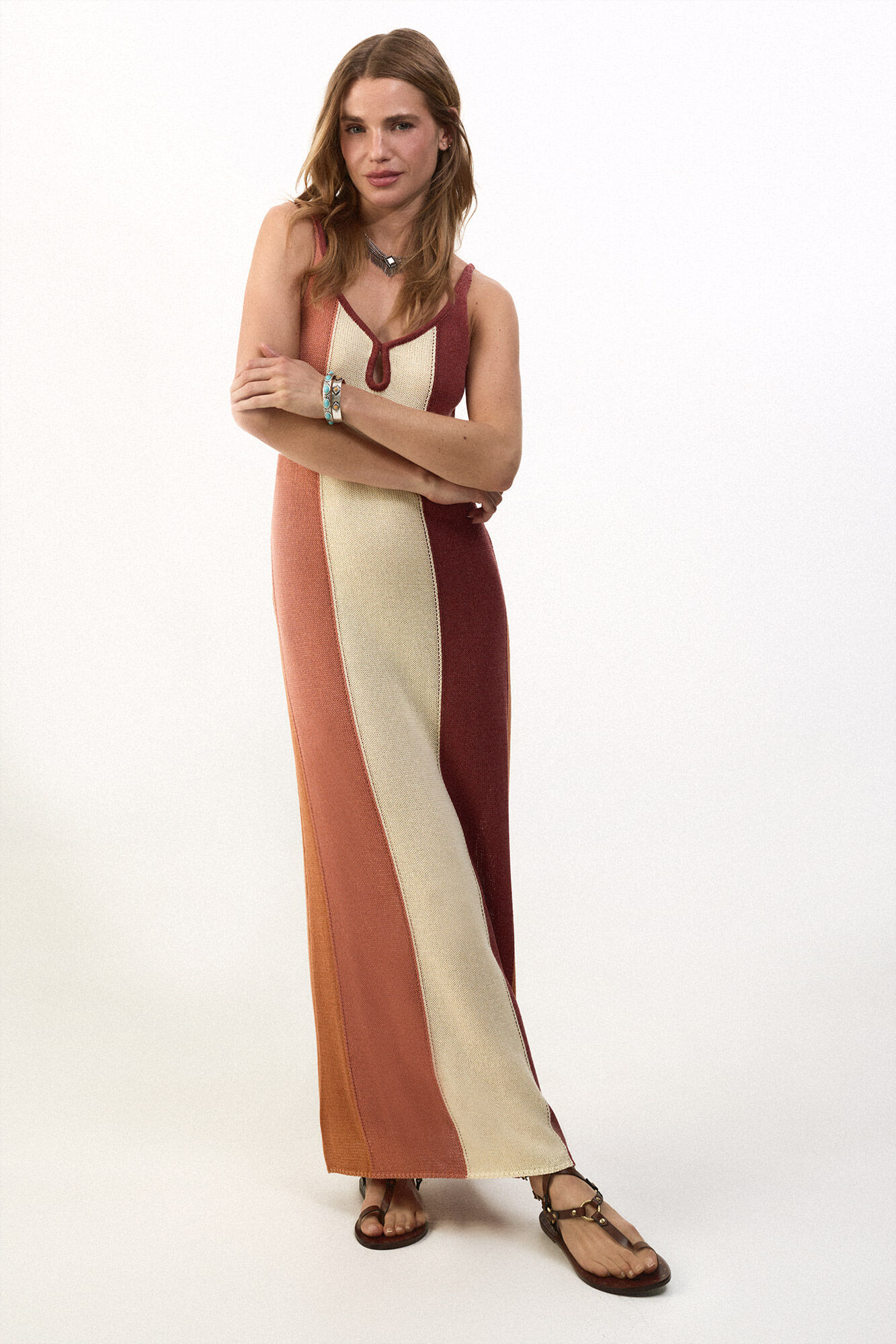 Slowlove Vestido punto multicolor