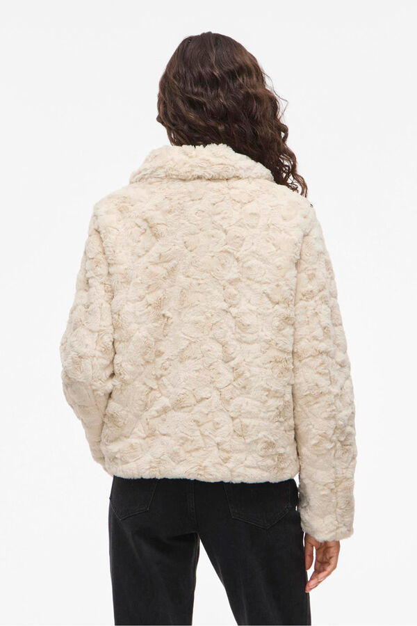 Vila Casaco de pele sobretudo com fecho-&eacute;clair Tostado