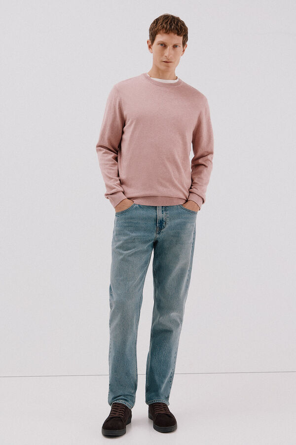 Cortefiel Jersey algod&oacute;n cashmere cuello caja Rosa