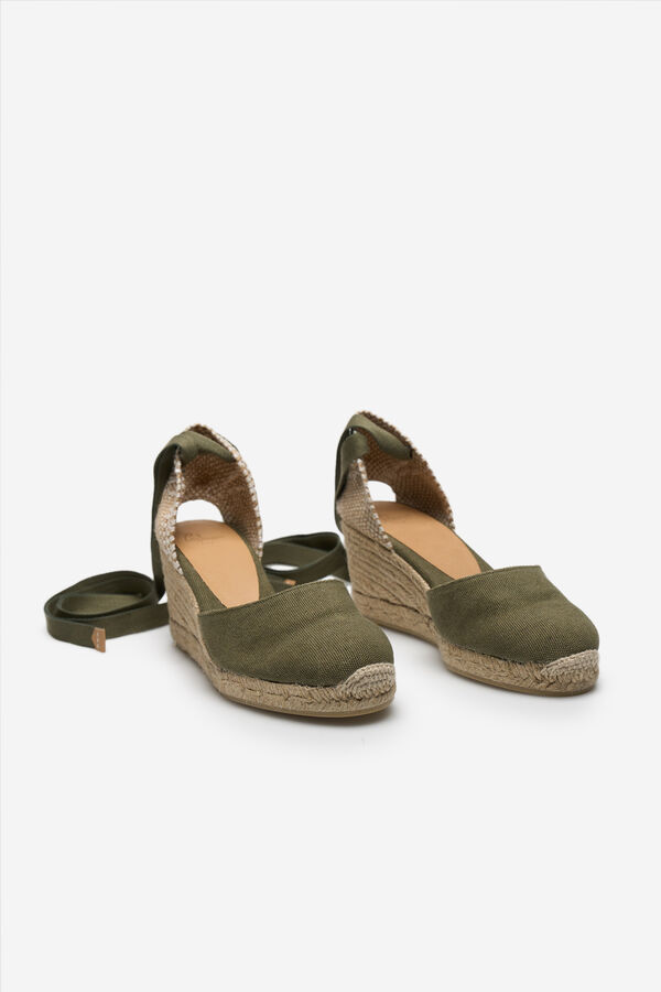 Casta&ntilde;er Alpargata con cu&ntilde;a Carina lona Kaki
