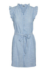 Vero Moda Vestido corto camisero con volantes Azul