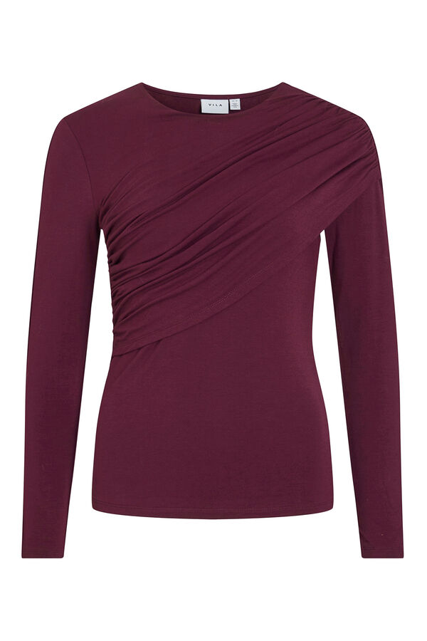 Vila Top de manga larga con detalle drapeado Morado