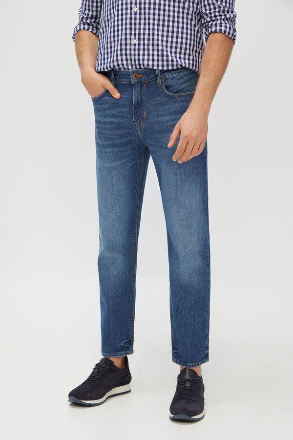 Cortefiel Jeans taper fit orgânico média Azul