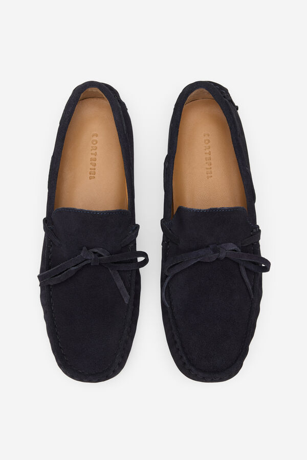 Cortefiel Mocasin sport piel Azul marino