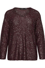 Vero Moda Curve Jersey con lentejuelas talla grande Morado