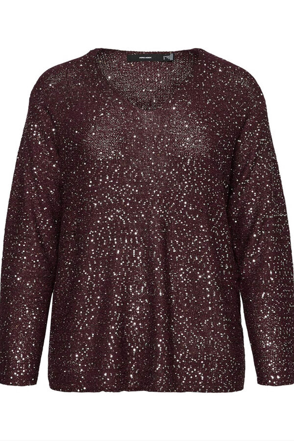 Vero Moda Curve Jersey con lentejuelas talla grande Morado