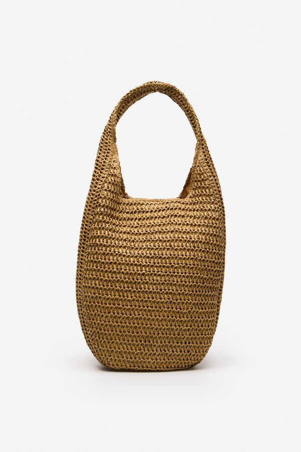 Cortefiel Bolso hobo trenzado Arena