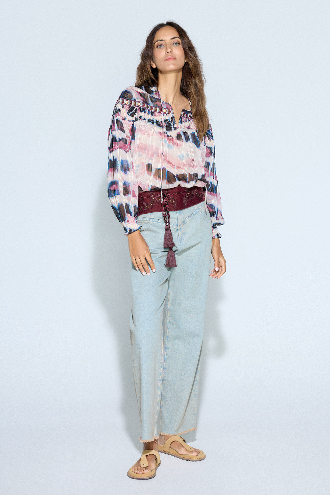 Slowlove Blusa estampada hilo metalizado