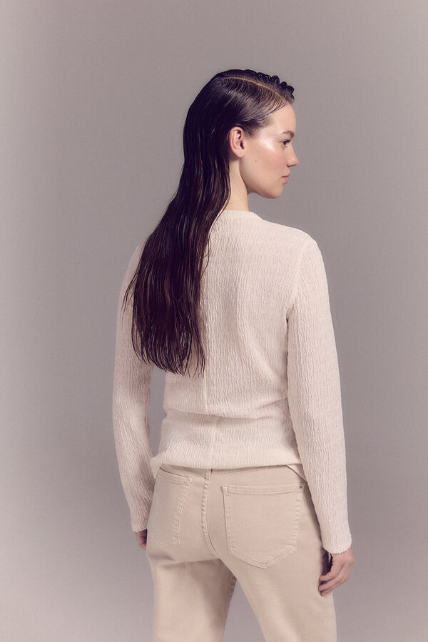 Slowlove Top de estructura ondas Marfil