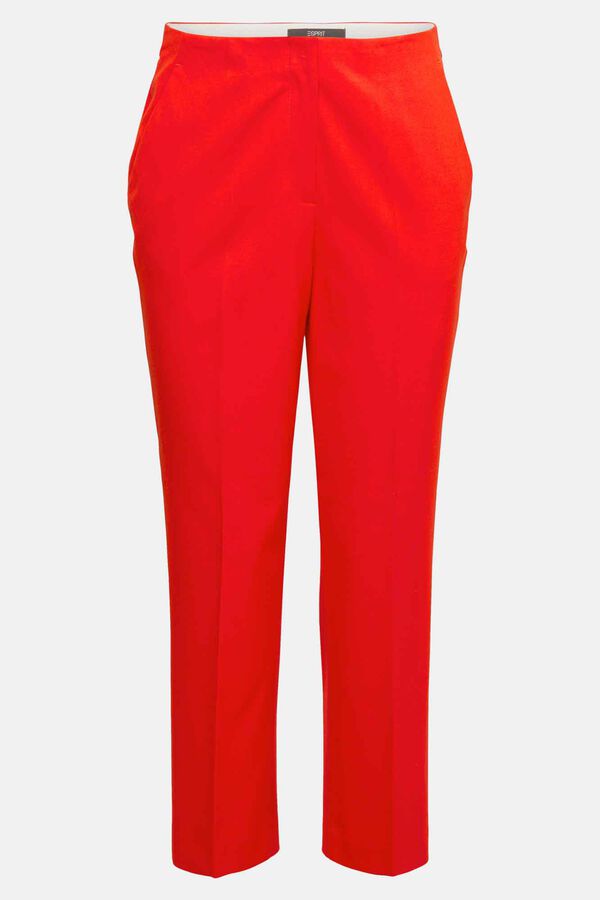 Cortefiel Pantalón cintura alta con viscosa Rojo