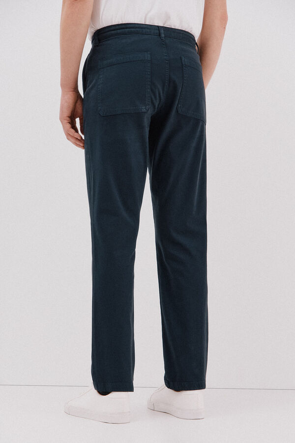 Cortefiel Pantal&oacute;n chino lavado Azul marino