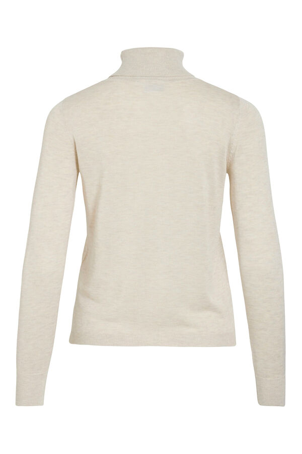 Vila Jersey de cuello alto con viscosa Beige
