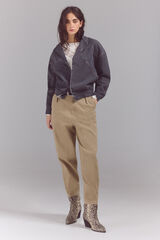 Slowlove Pantal&oacute;n sarga ancho Marr&oacute;n