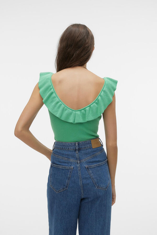 Vero Moda Top decote com folho  Verde