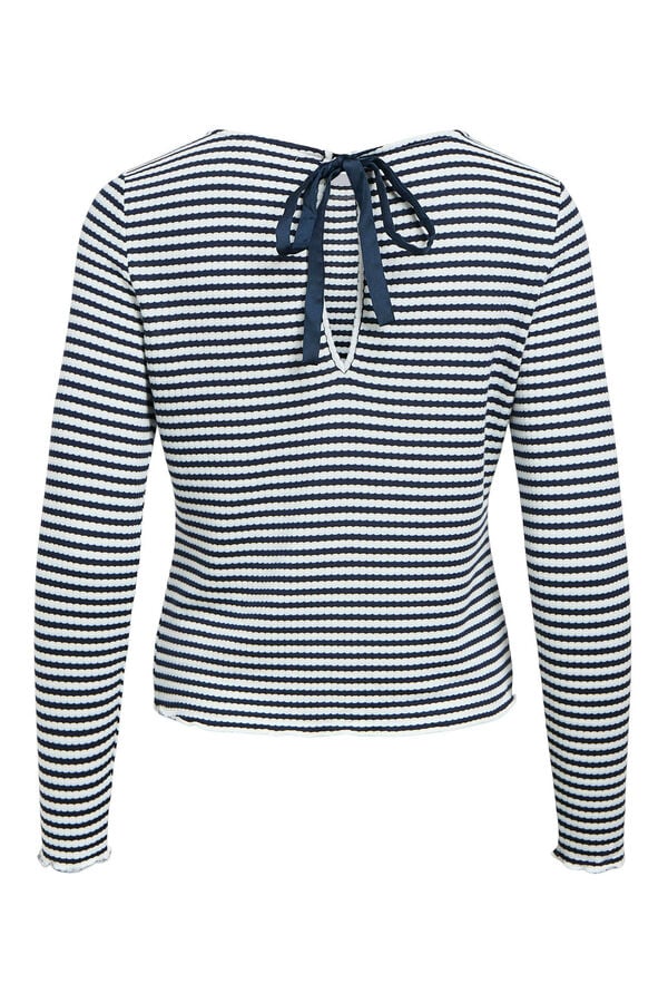 Object Top rayas detalle lazo Blanco