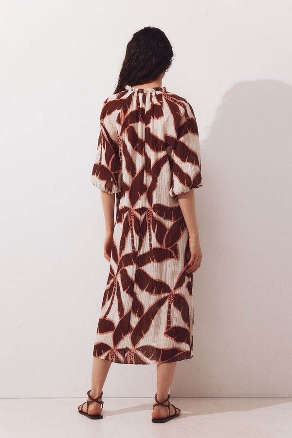 Cortefiel Caftan estampado amplo Vermelho