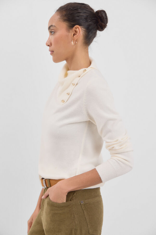 Cortefiel Camisola de toque suave Ecru