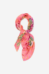 Cortefiel Pa&ntilde;uelo sedoso flores Estampado naranja