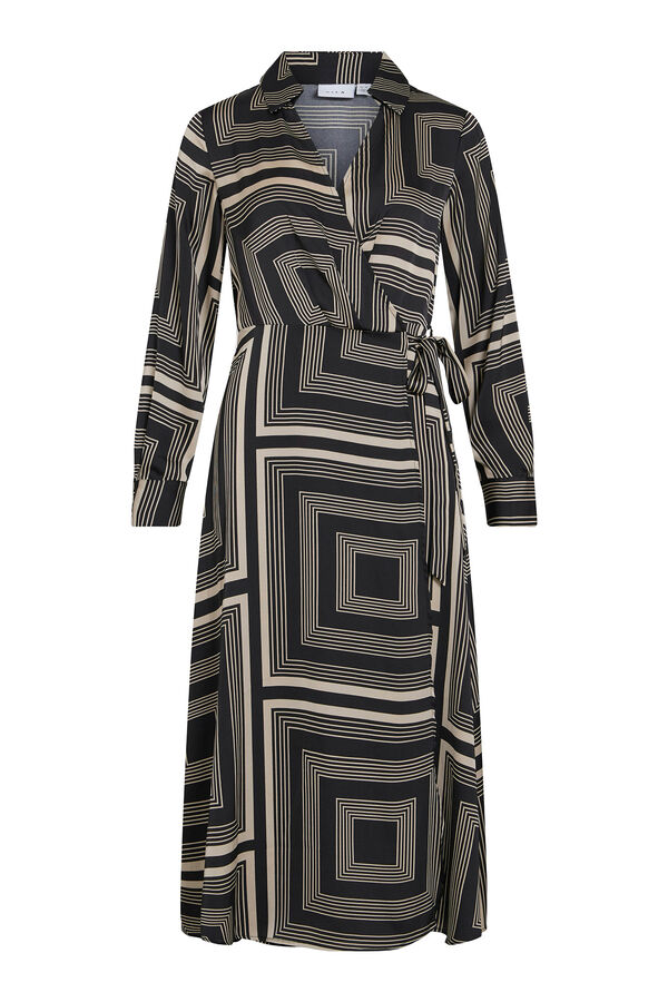 Vila Vestido midi estampado Negro