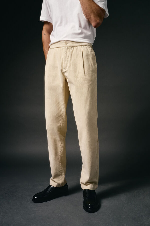 OOTO Cal&ccedil;as de veludo veludo com el&aacute;stico Tostado