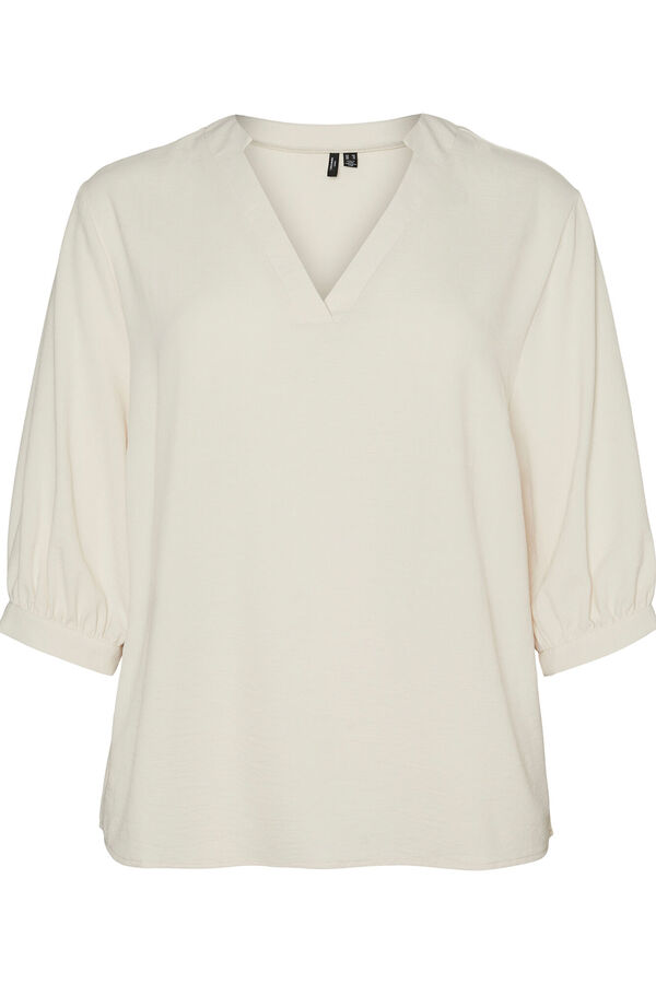 Vero Moda Curve Top manga 3/4 talla grande Gris