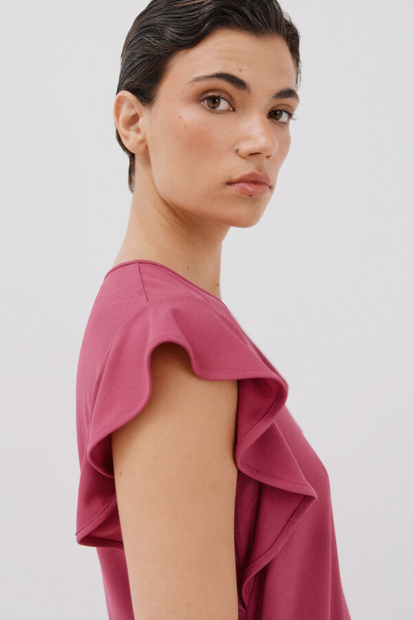 Cortefiel Top de punto l&aacute;grima Morado