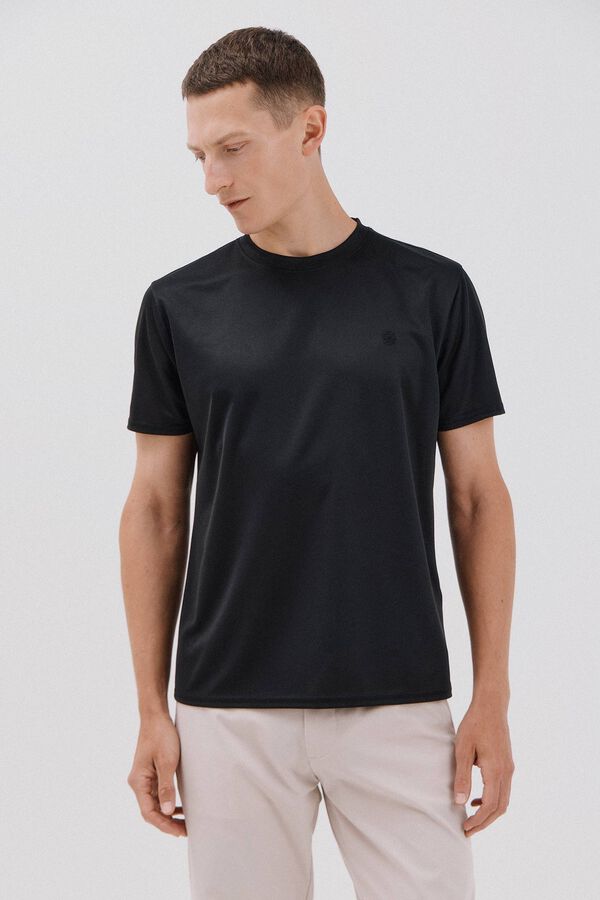 Cortefiel Camiseta t&eacute;cnica Negro