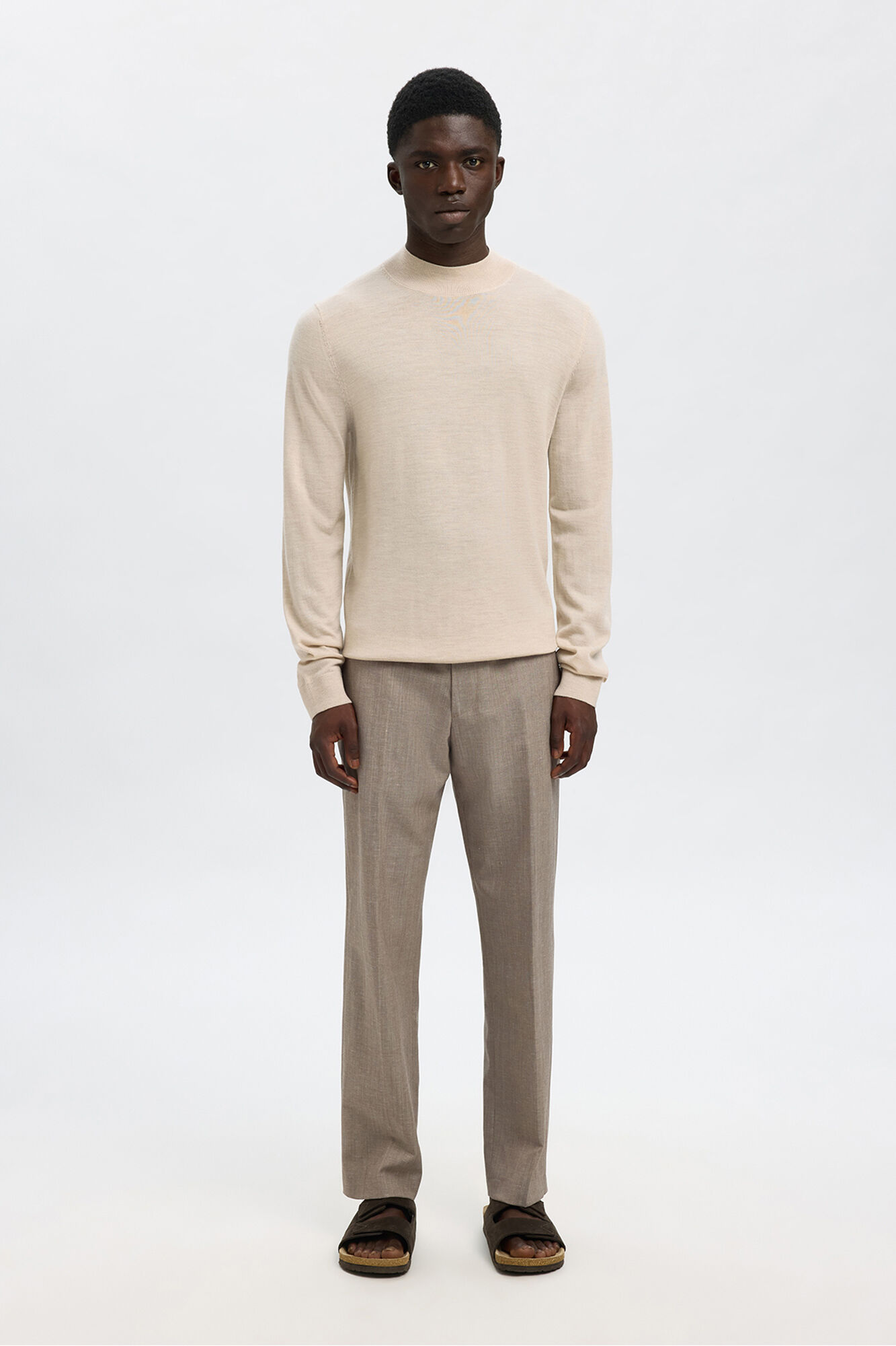 Selected Jersey cuello mock 100% lana merino.