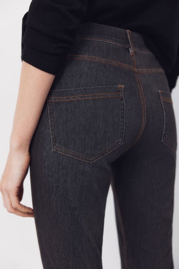 Cortefiel Legging em malha denim Cinzento