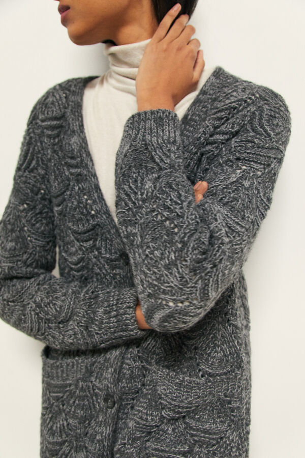 Cortefiel Chaqueta punto Gris